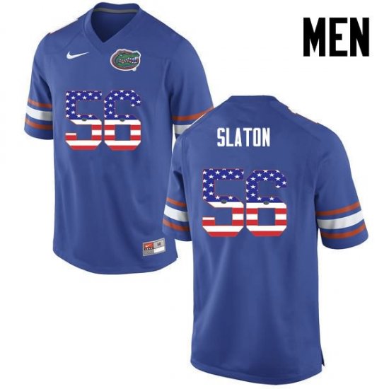 Men's Florida Gators #56 Tedarrell Slaton NCAA Nike Blue USA Flag Fashion Authentic Stitched College Football Jersey QFT1762UO